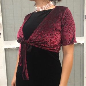 Vintage Black Elegant Velvet Mini Dress